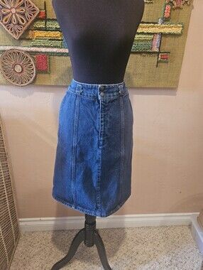 Vintage 80s Calvin Klein Denim Midi Skirt